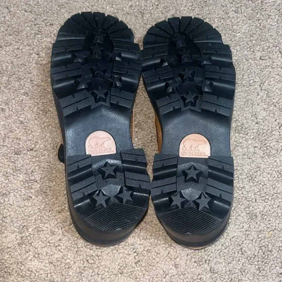 SOREL Joan Now City Loafer Chunky Platform Canyon Gold‎ Black 9 - Picture 8 of 9